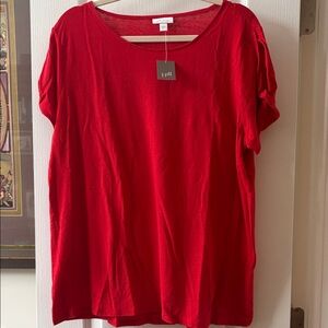 J. Jill Scarlet Short Sleeve Top